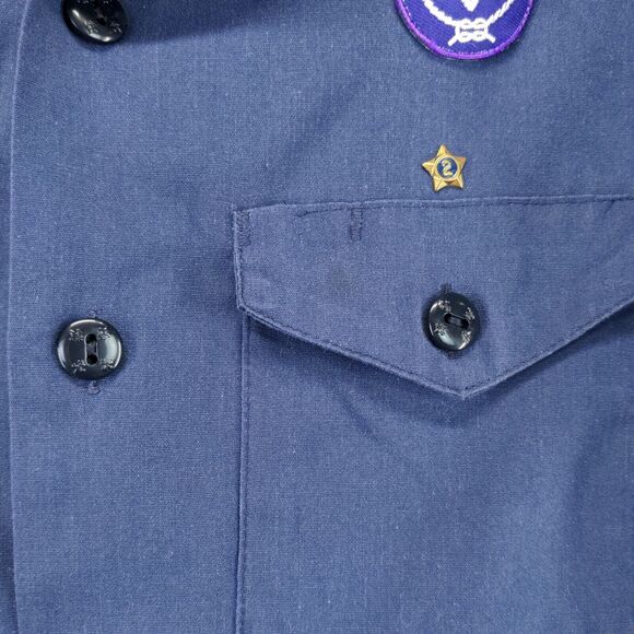 Boy Scouts Of America Youth Uniform Official Shirt Blue Large Chest Flap Pockets - Picture 4 of 12